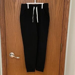 Cat & Jack UEC Size Large (10/12) Black Kids Sweatpants Joggers White Drawstring